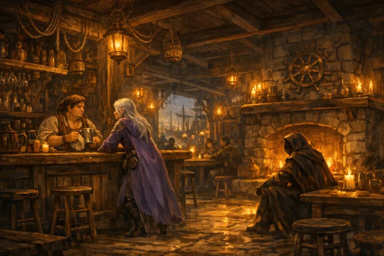 AI scene illustration of the tavern